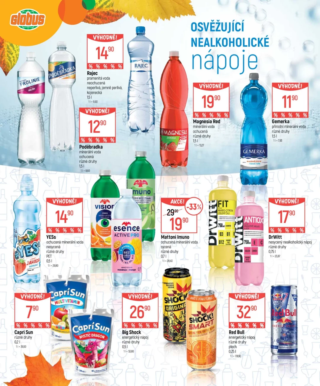Originální strana 10 z 16 letáku Globus – Globus - Nápoje