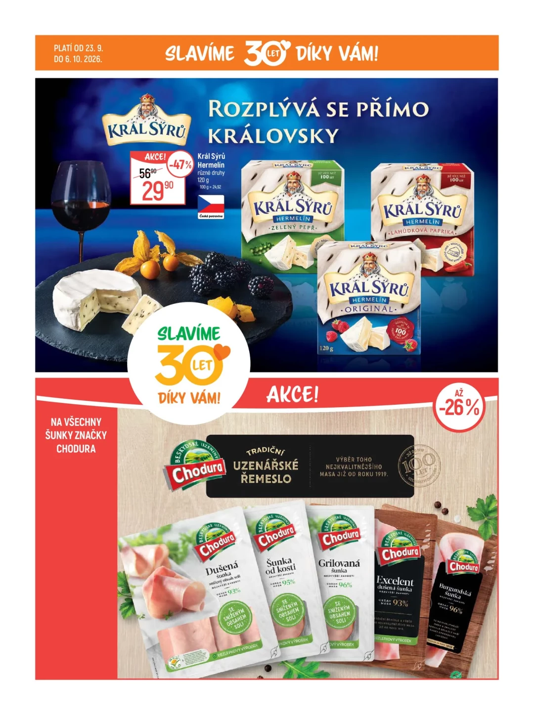 Originální strana 1 z 5 letáku Globus – Globus - Slavíme 30 let díky vám