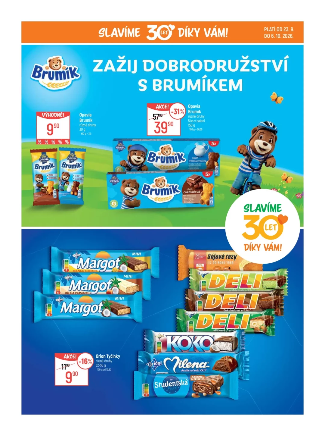 Originální strana 2 z 5 letáku Globus – Globus - Slavíme 30 let díky vám