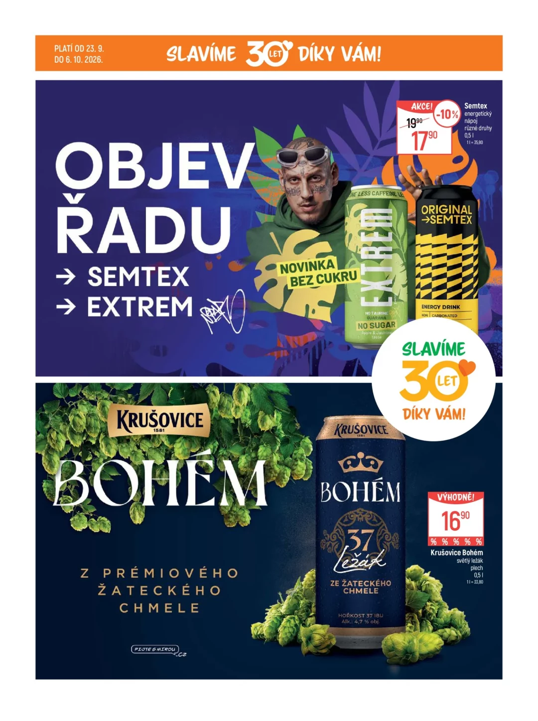 Originální strana 3 z 5 letáku Globus – Globus - Slavíme 30 let díky vám
