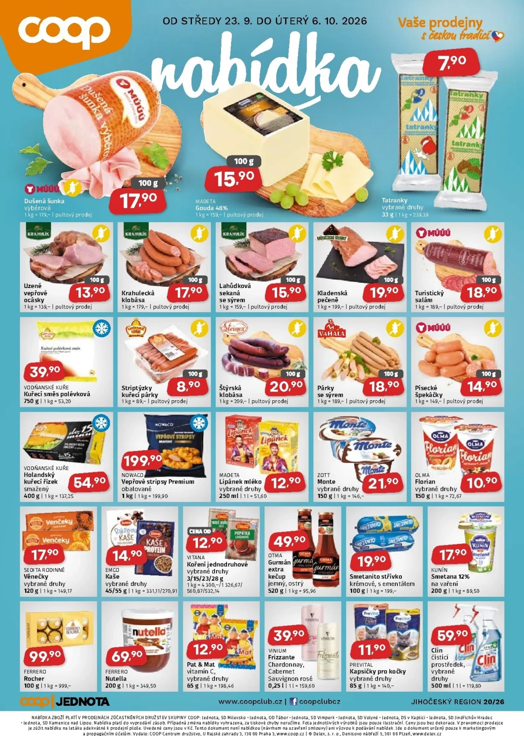 Originální strana 1 z 2 letáku COOP – Coop - Jižní Čechy