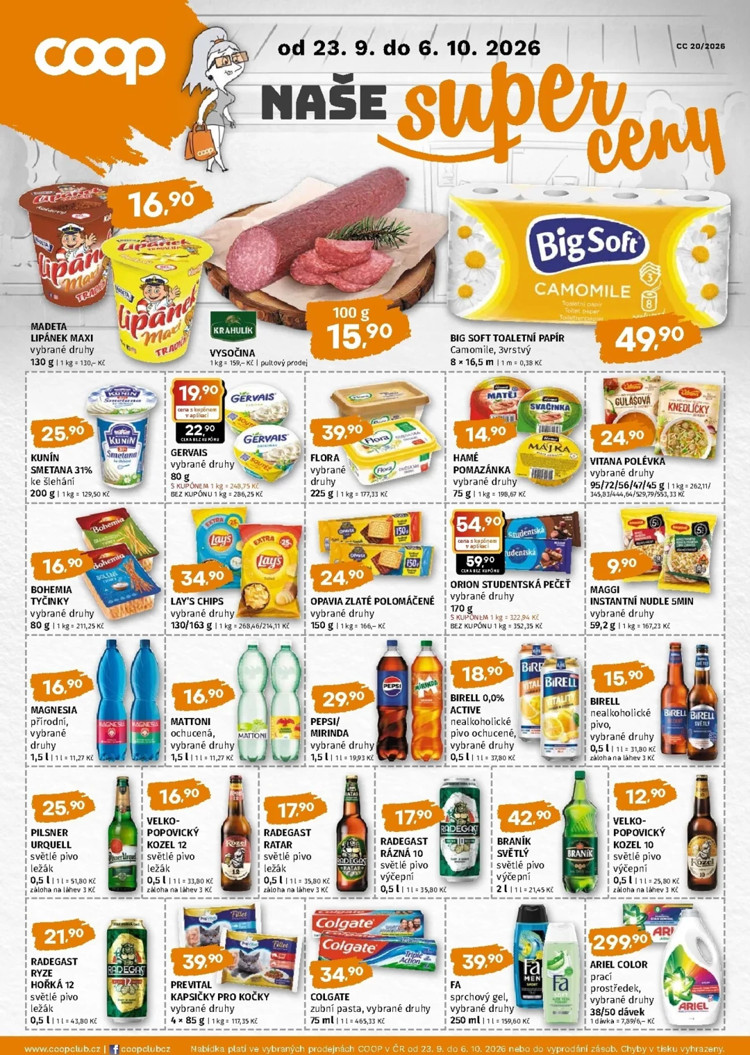Originální strana 1 z 2 letáku COOP – Coop - Naše super ceny