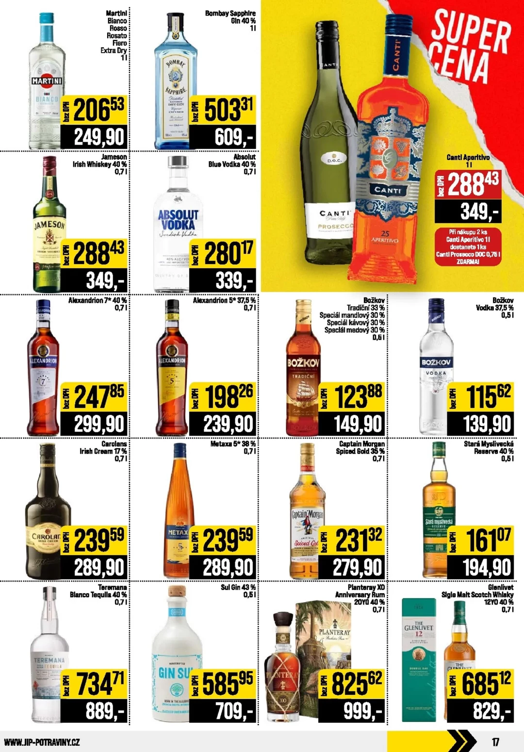 Originální strana 17 z 24 letáku JIP – JIP - Svět potravin - Brno, Ostrava - Hrabová, Praha - Bořanovice, Jilemnice, Karlovy Vary, Olomouc, Pardubice, Zlín, Polička
