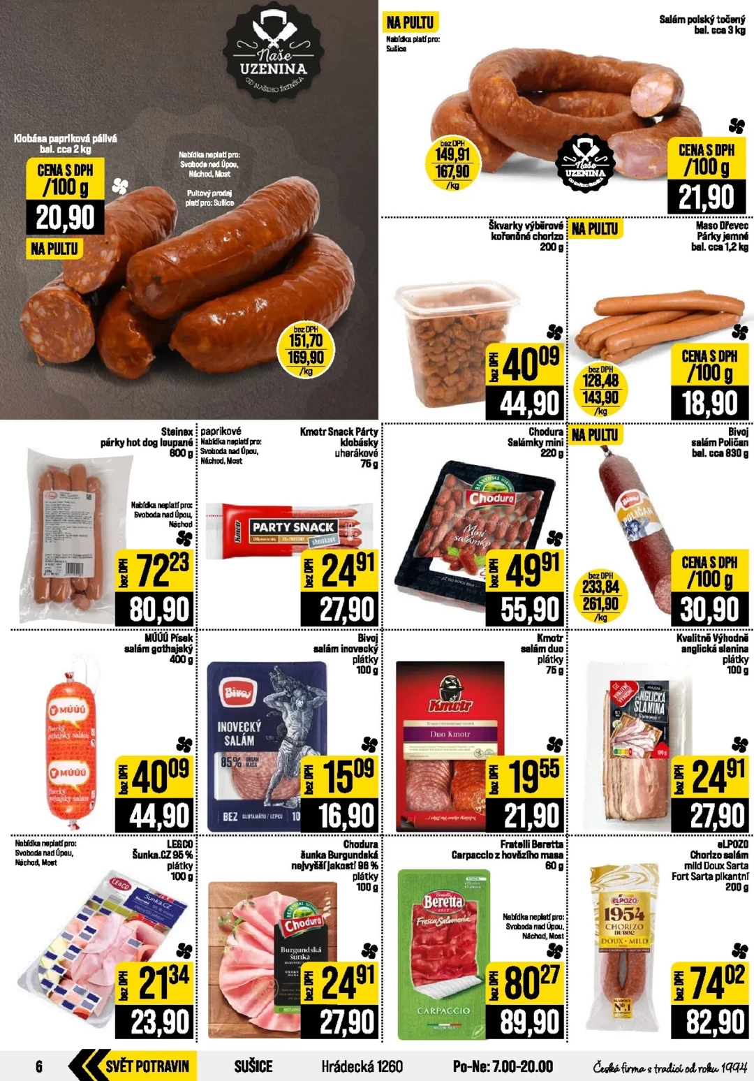 Originální strana 6 z 24 letáku JIP – JIP - České Budějovice, Most, Svoboda nad Úpou, Náchod, Sušice