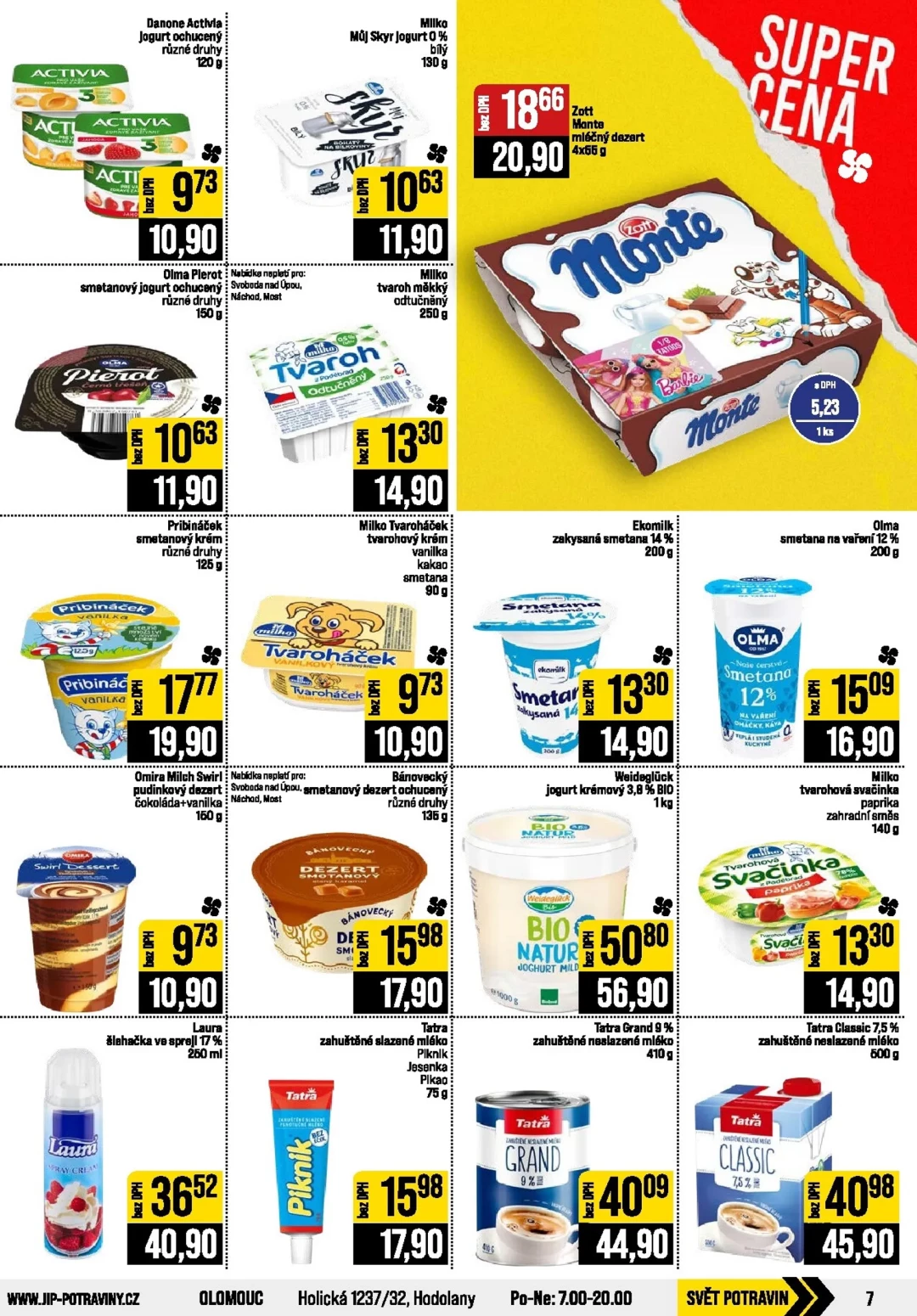 Originální strana 7 z 24 letáku JIP – JIP - České Budějovice, Most, Svoboda nad Úpou, Náchod, Sušice