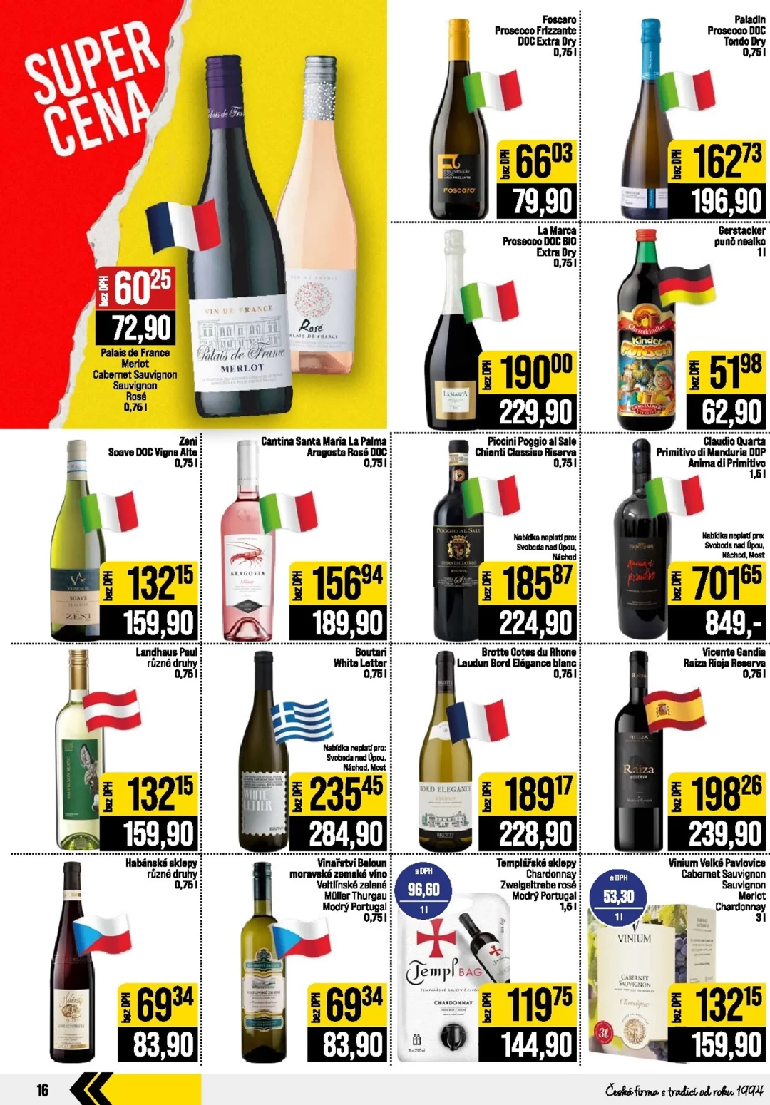 Originální strana 16 z 24 letáku JIP – JIP - České Budějovice, Most, Svoboda nad Úpou, Náchod, Sušice