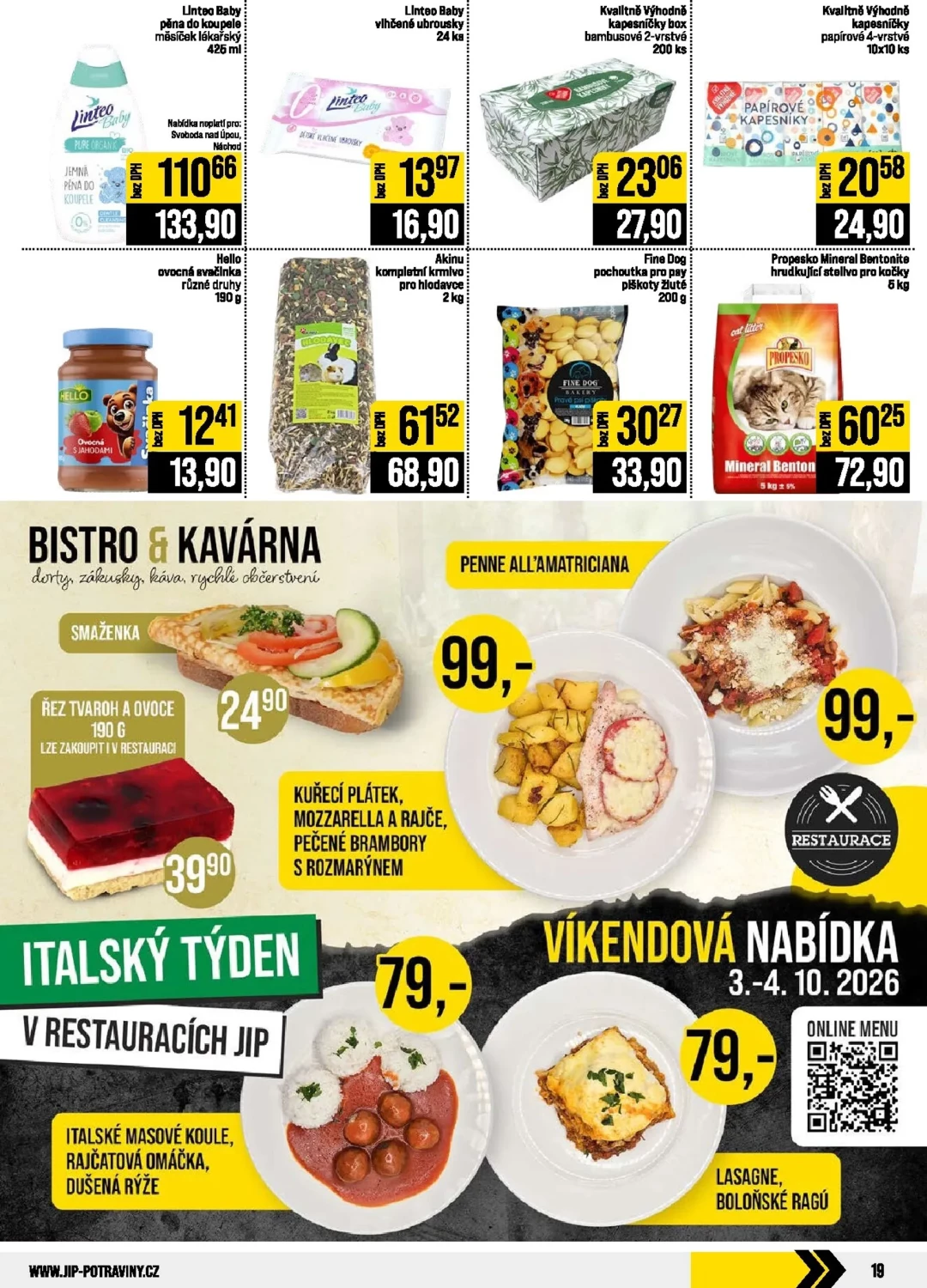 Originální strana 19 z 24 letáku JIP – JIP - České Budějovice, Most, Svoboda nad Úpou, Náchod, Sušice