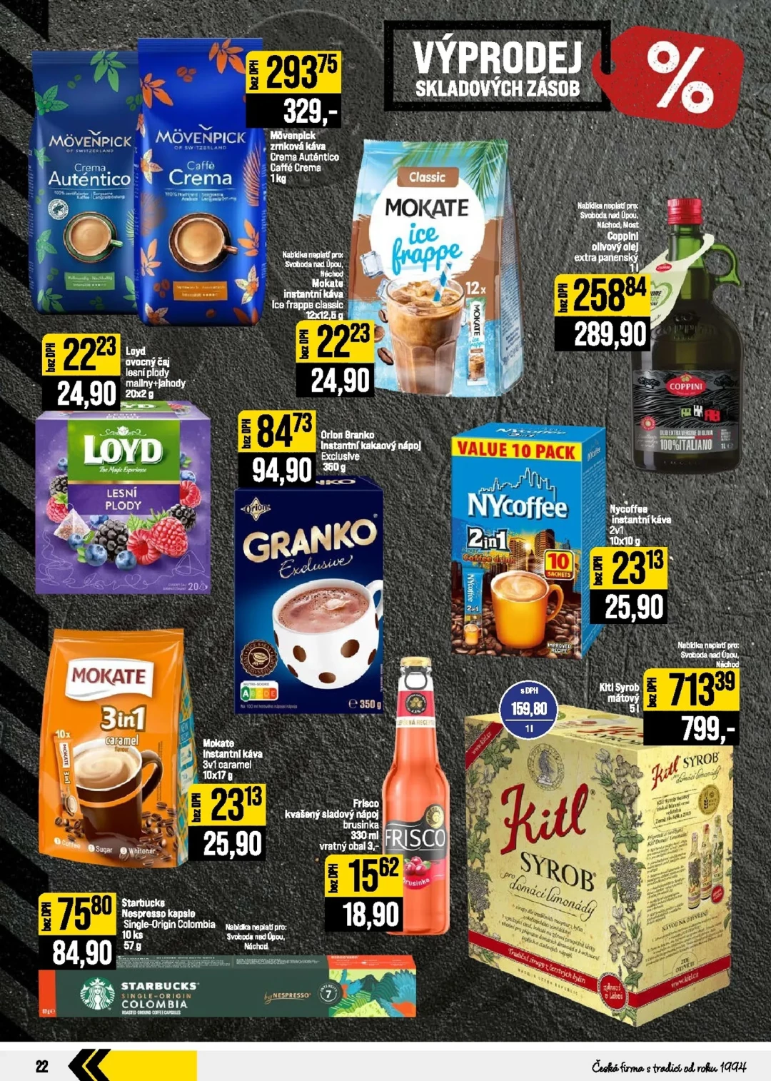 Originální strana 22 z 24 letáku JIP – JIP - České Budějovice, Most, Svoboda nad Úpou, Náchod, Sušice