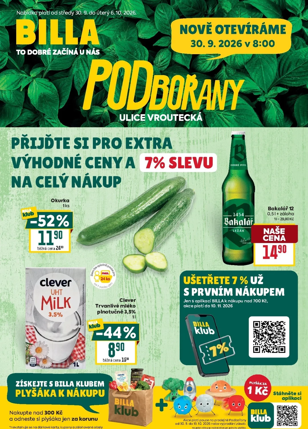 Originální strana 1 z 4 letáku Billa – Billa - Podbořany