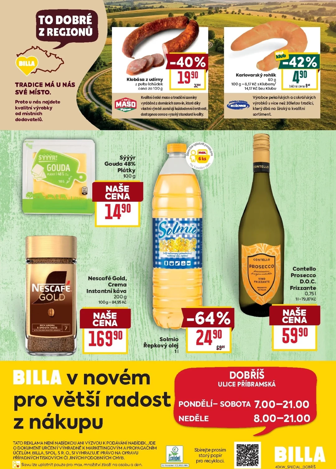 Originální strana 2 z 2 letáku Billa – Billa - Dobříš