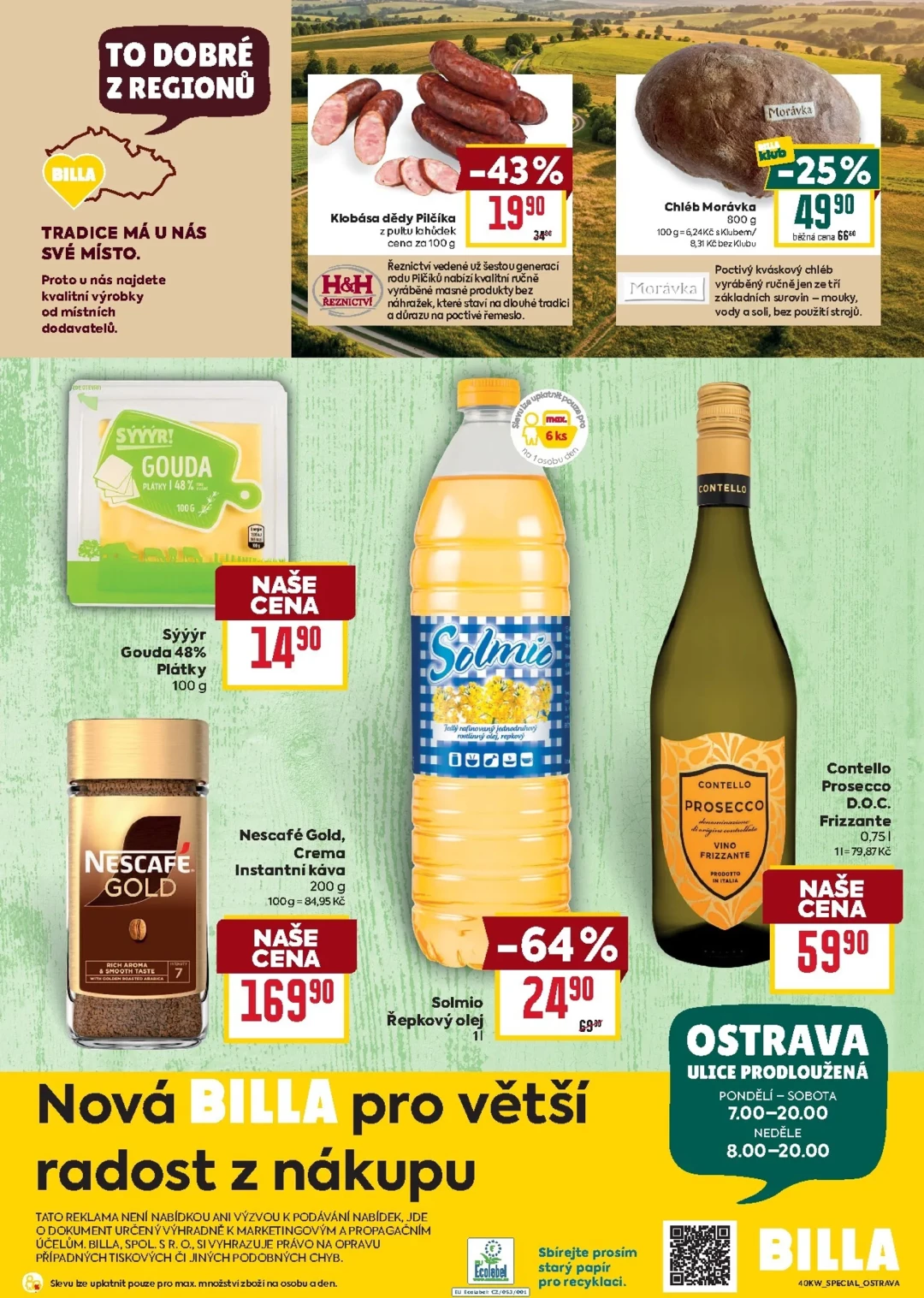 Originální strana 2 z 2 letáku Billa – Billa - Ostrava