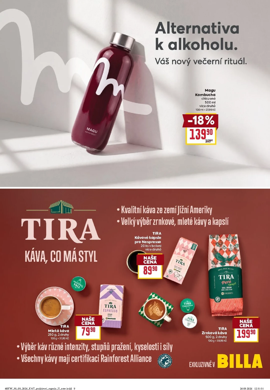 Originální strana 9 z 28 letáku Billa – Billa - Katalog: Podzimní nápoje