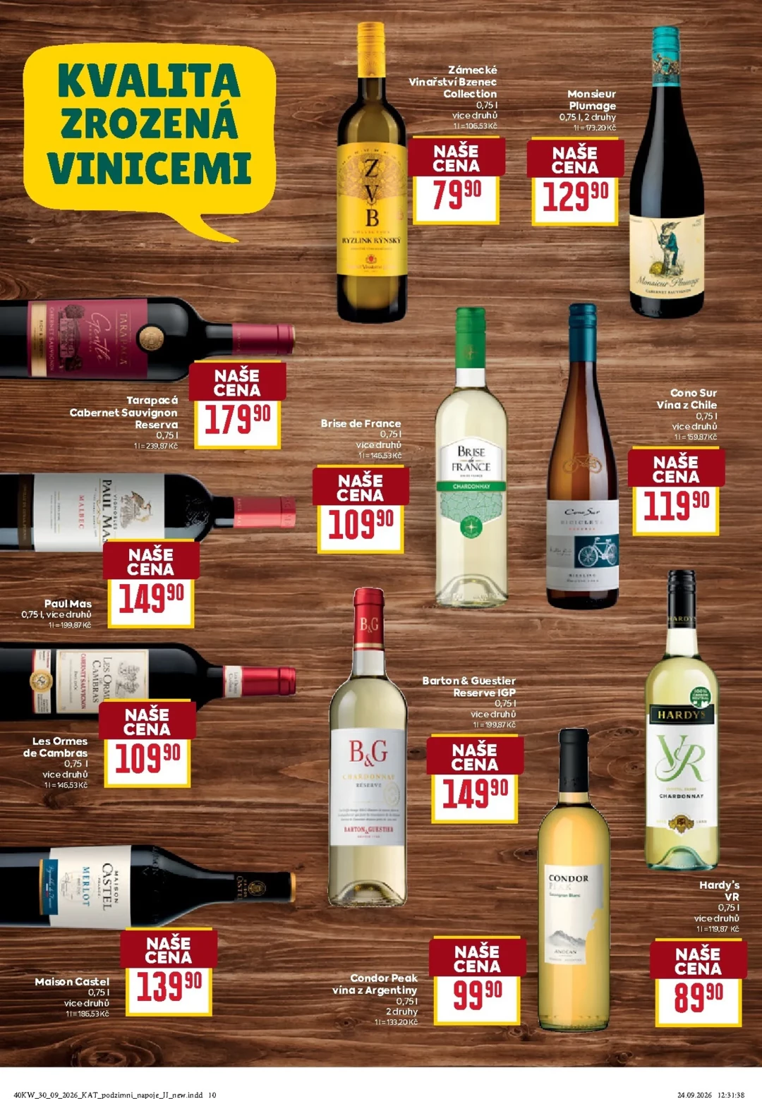 Originální strana 10 z 28 letáku Billa – Billa - Katalog: Podzimní nápoje