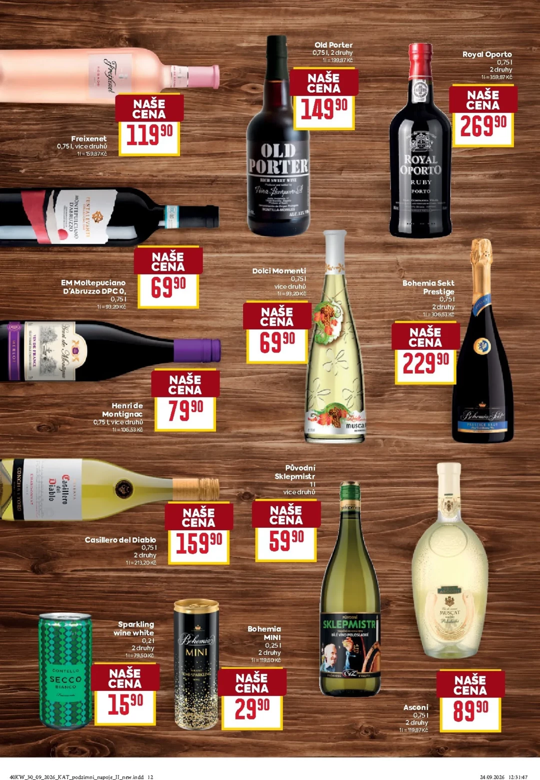 Originální strana 12 z 28 letáku Billa – Billa - Katalog: Podzimní nápoje