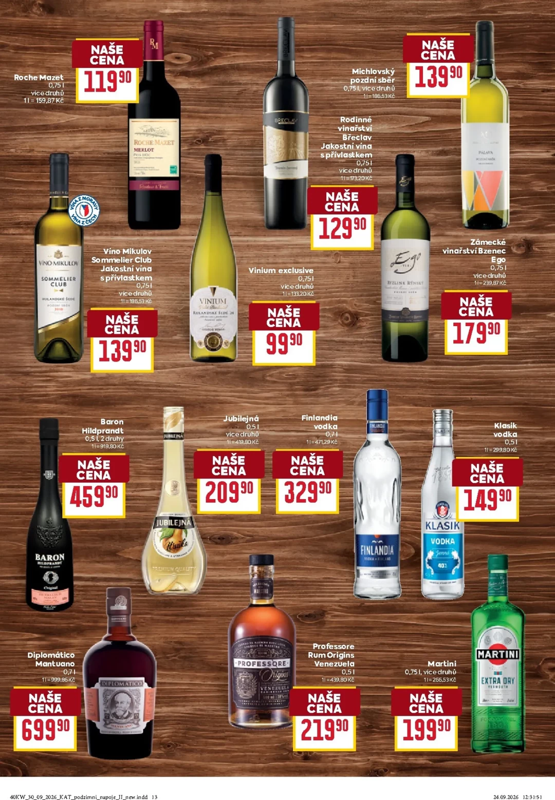 Originální strana 13 z 28 letáku Billa – Billa - Katalog: Podzimní nápoje