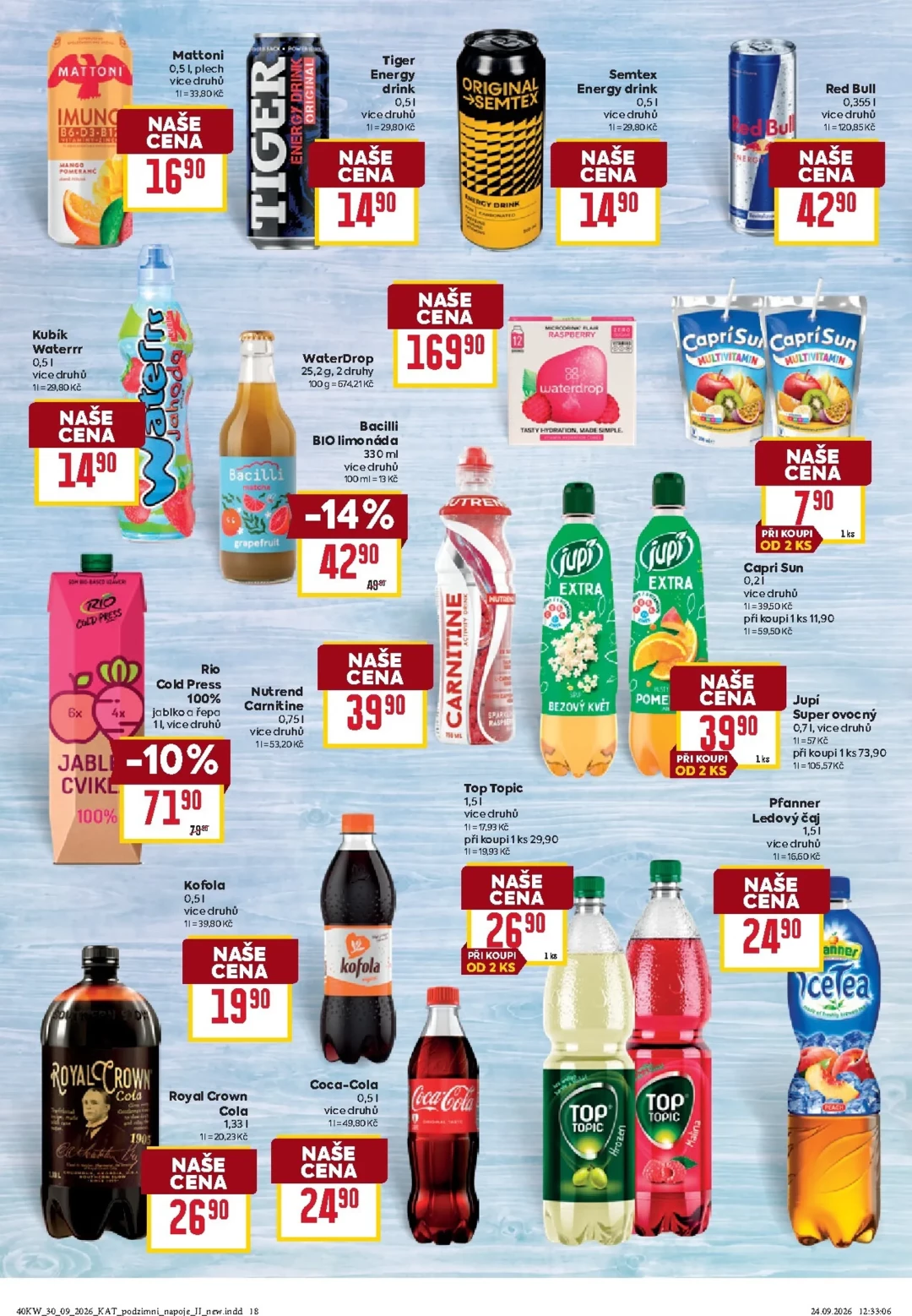 Originální strana 18 z 28 letáku Billa – Billa - Katalog: Podzimní nápoje