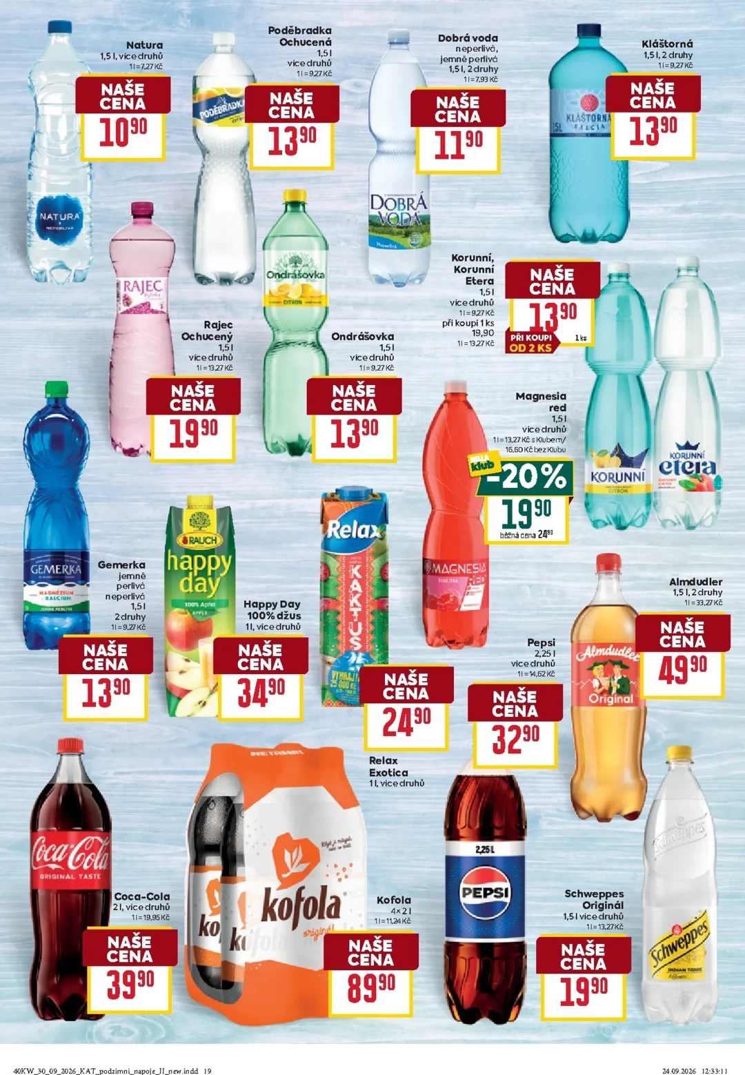 Originální strana 19 z 28 letáku Billa – Billa - Katalog: Podzimní nápoje