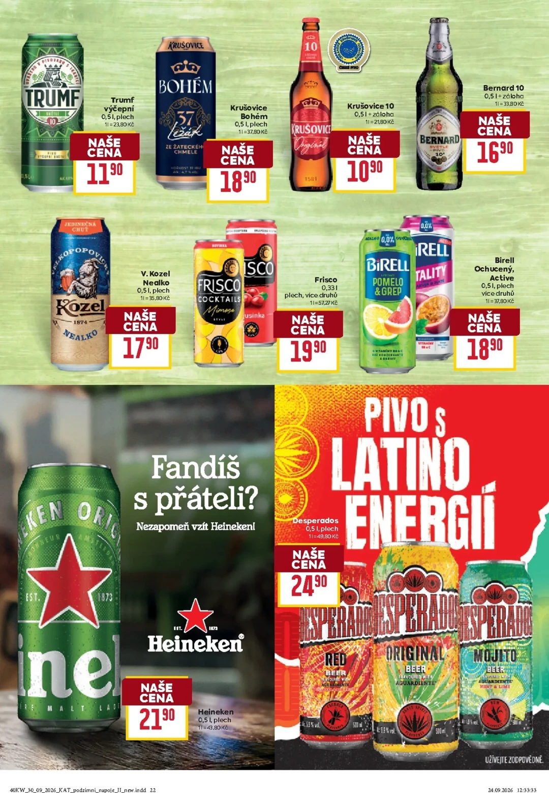 Originální strana 22 z 28 letáku Billa – Billa - Katalog: Podzimní nápoje