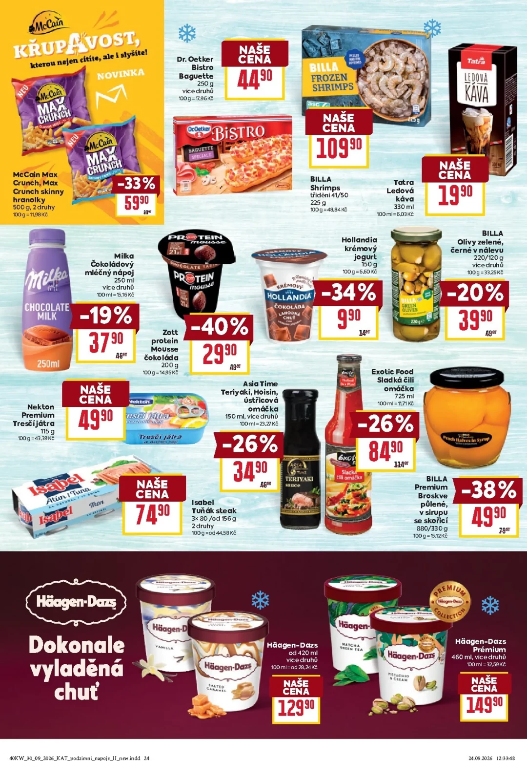 Originální strana 24 z 28 letáku Billa – Billa - Katalog: Podzimní nápoje