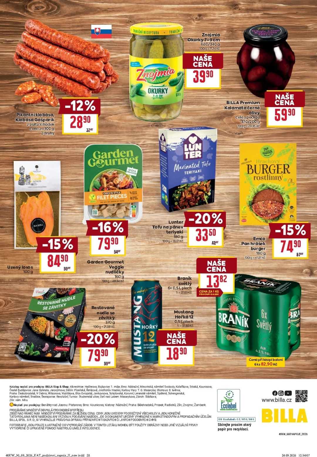 Originální strana 28 z 28 letáku Billa – Billa - Katalog: Podzimní nápoje