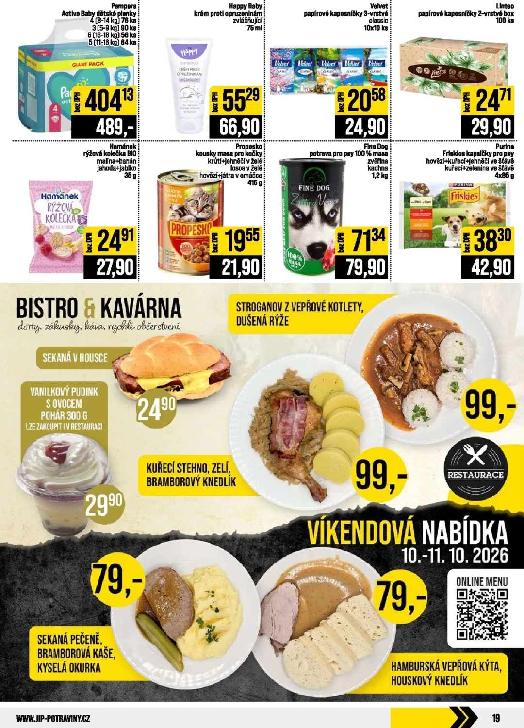 Originální strana 19 z 20 letáku JIP – JIP - Svět potravin - Brno, Ostrava - Hrabová, Praha - Bořanovice, Jilemnice, Karlovy Vary, Olomouc, Pardubice, Zlín, Polička