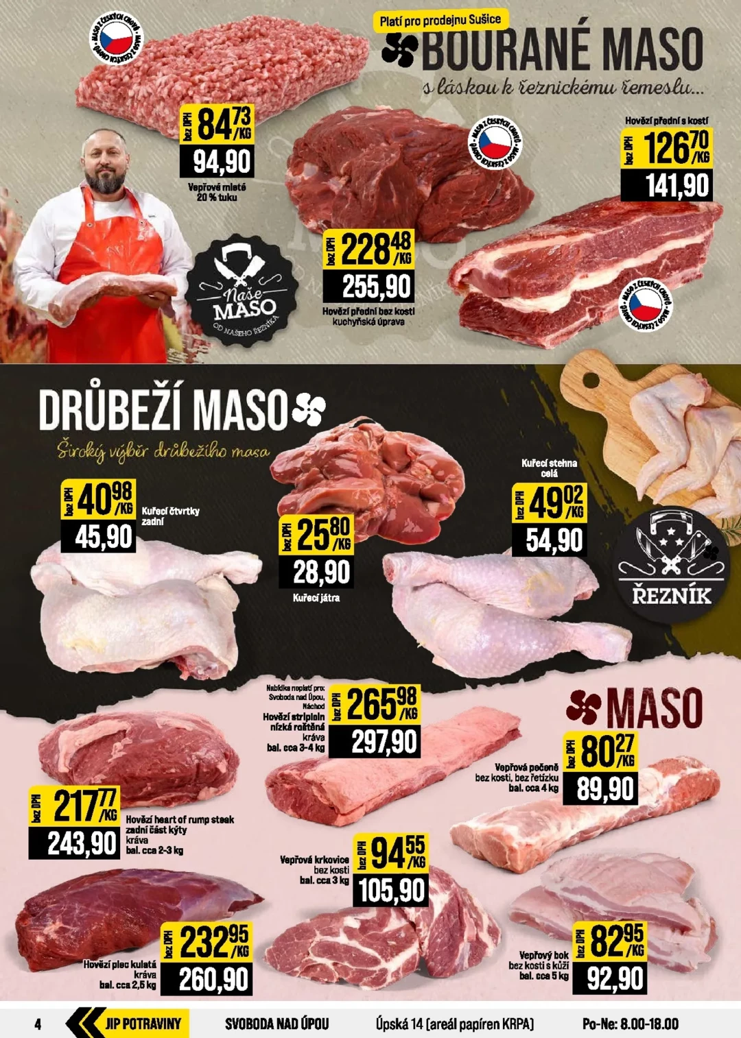 Originální strana 4 z 20 letáku JIP – JIP - České Budějovice, Most, Svoboda nad Úpou, Náchod, Sušice