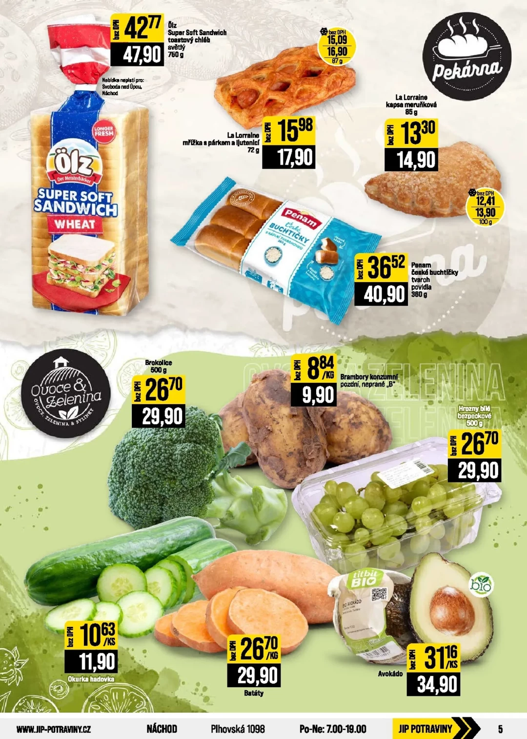 Originální strana 5 z 20 letáku JIP – JIP - České Budějovice, Most, Svoboda nad Úpou, Náchod, Sušice