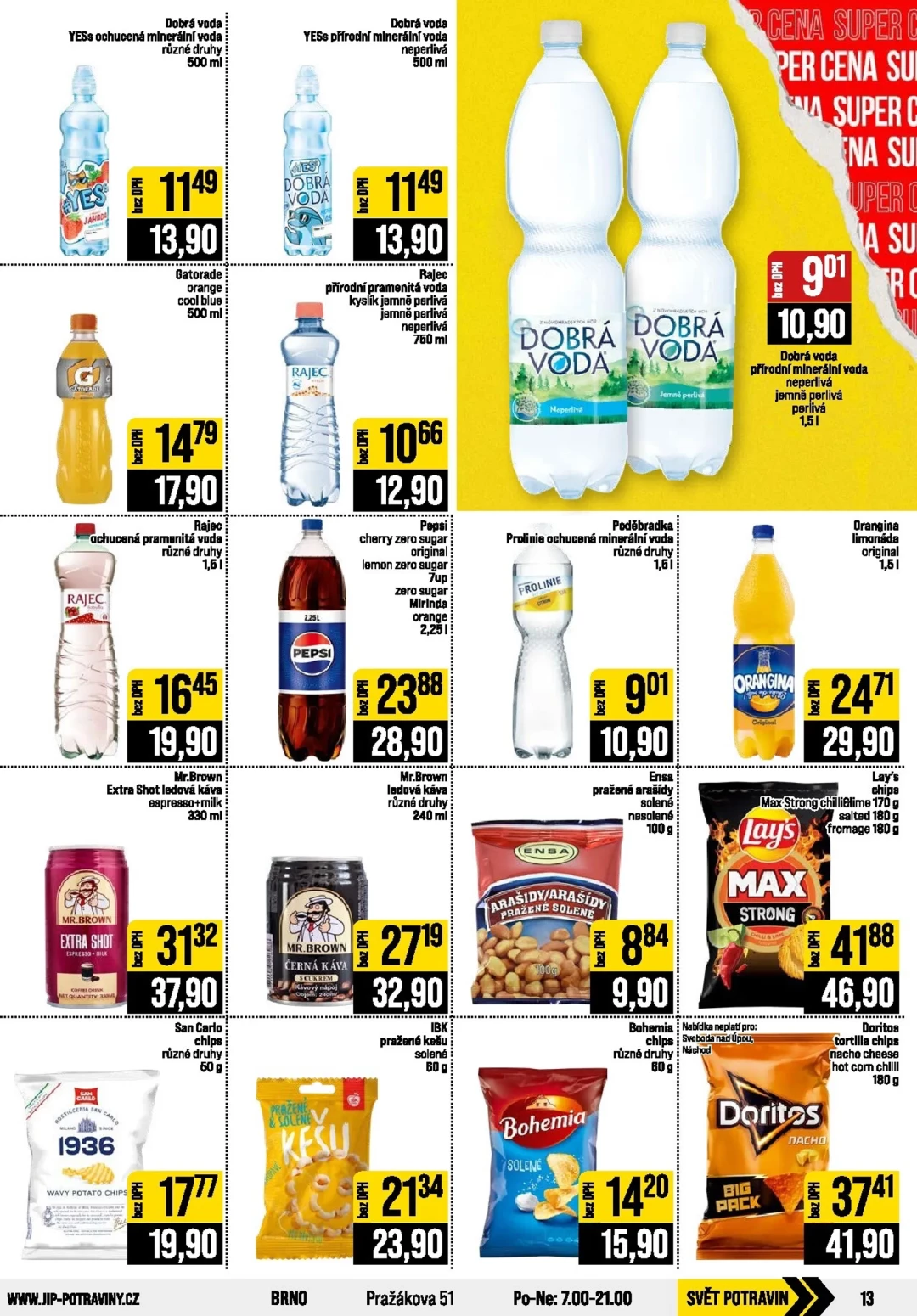 Originální strana 13 z 20 letáku JIP – JIP - České Budějovice, Most, Svoboda nad Úpou, Náchod, Sušice