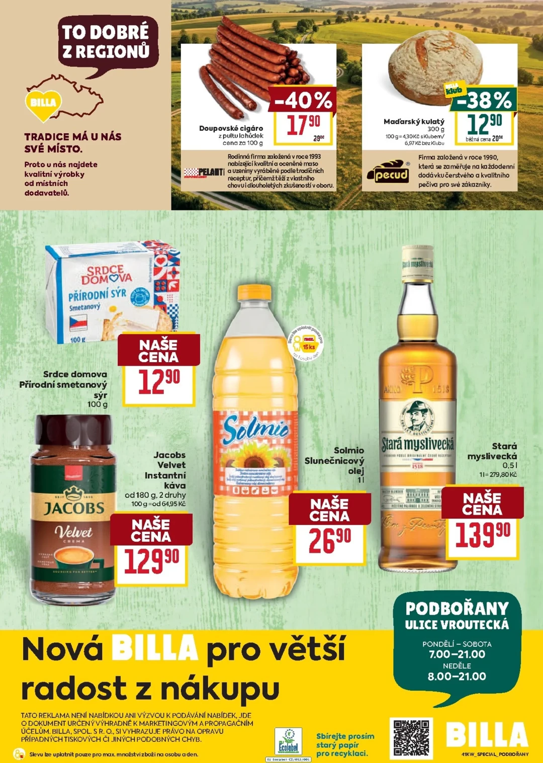 Originální strana 2 z 2 letáku Billa – Billa - Podbořany