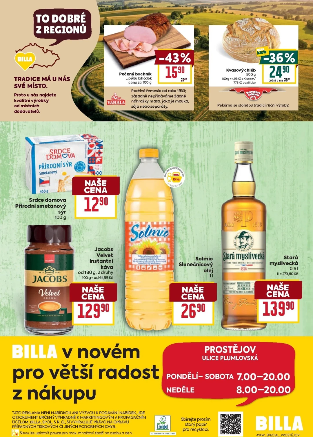 Originální strana 2 z 2 letáku Billa – Billa - Prostějov