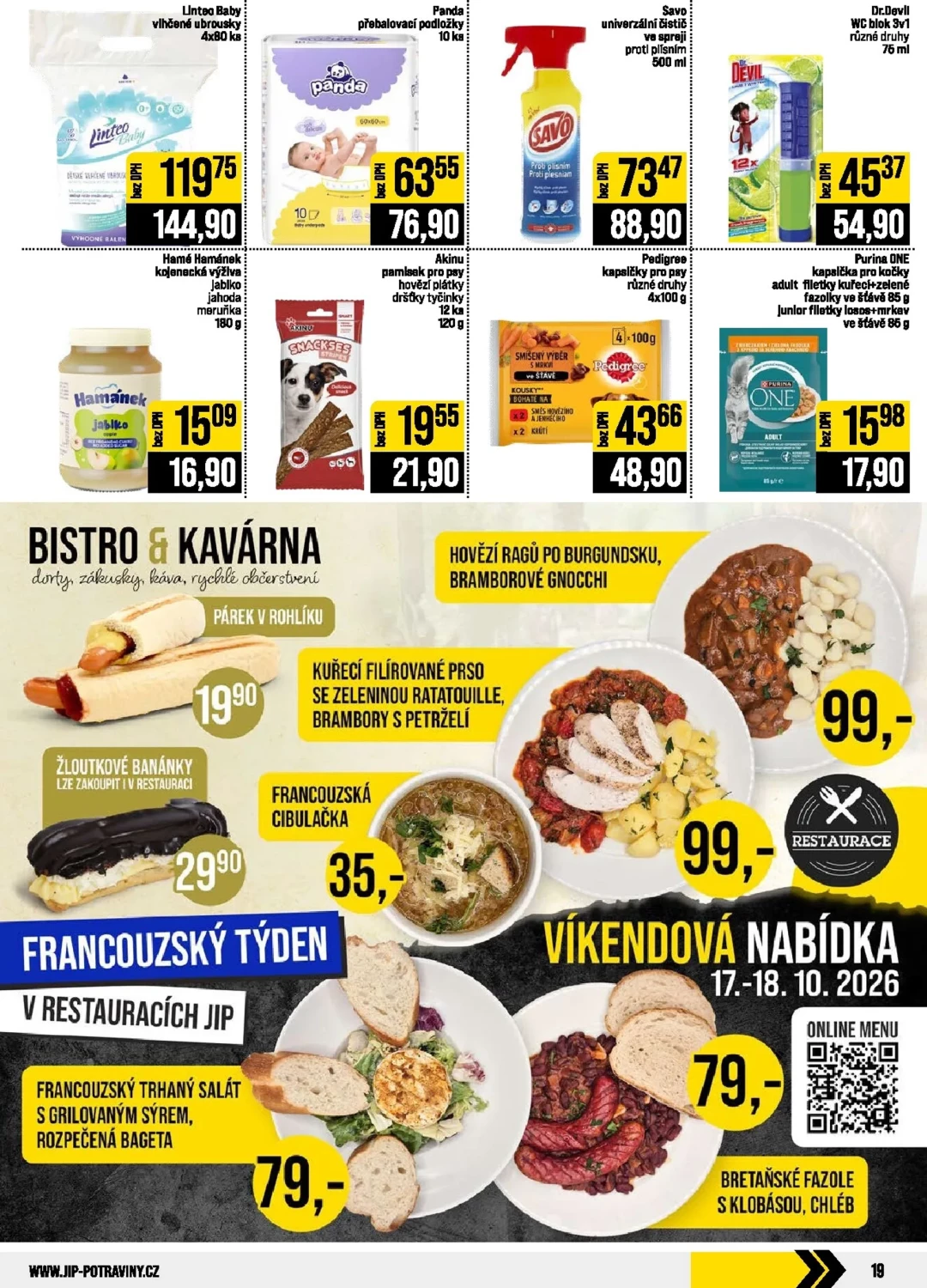 Originální strana 19 z 20 letáku JIP – JIP - Svět potravin - Brno, Ostrava - Hrabová, Praha - Bořanovice, Jilemnice, Karlovy Vary, Olomouc, Pardubice, Zlín, Polička