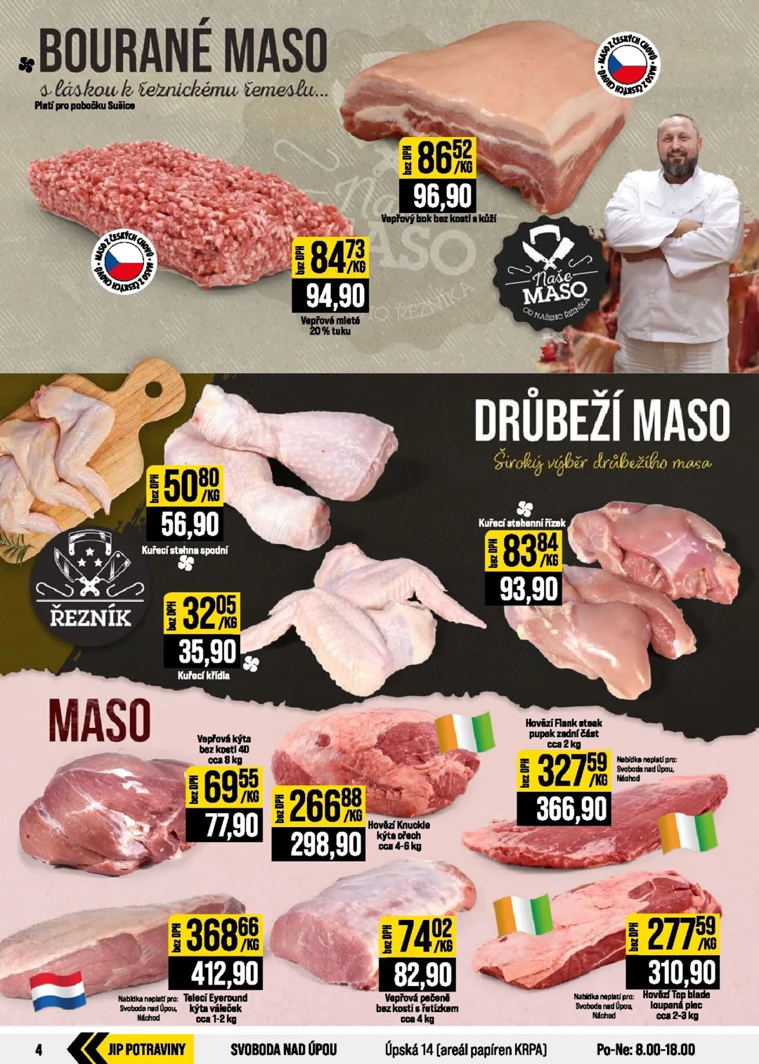 Originální strana 4 z 20 letáku JIP – JIP - České Budějovice, Most, Svoboda nad Úpou, Náchod, Sušice