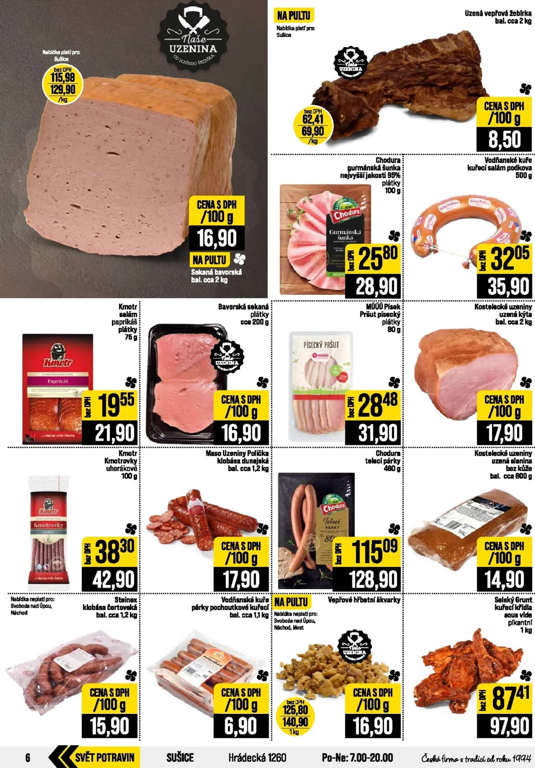 Originální strana 6 z 20 letáku JIP – JIP - České Budějovice, Most, Svoboda nad Úpou, Náchod, Sušice