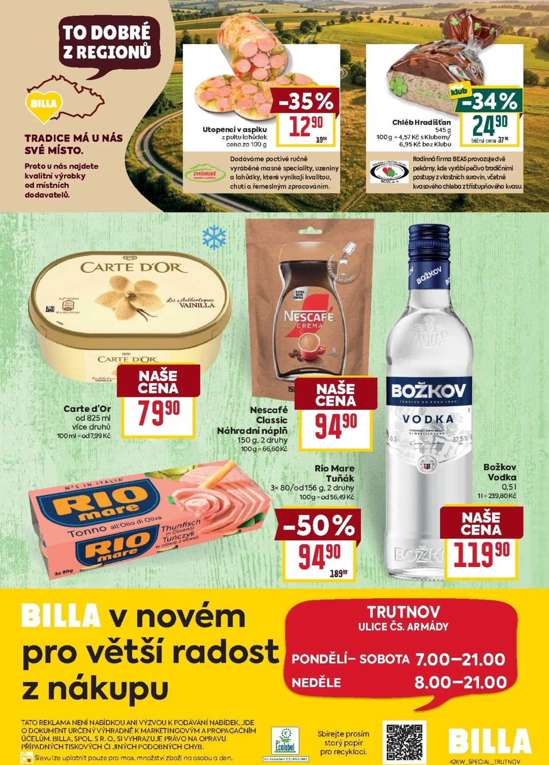 Originální strana 2 z 2 letáku Billa – Billa - Speciál: Trutnov