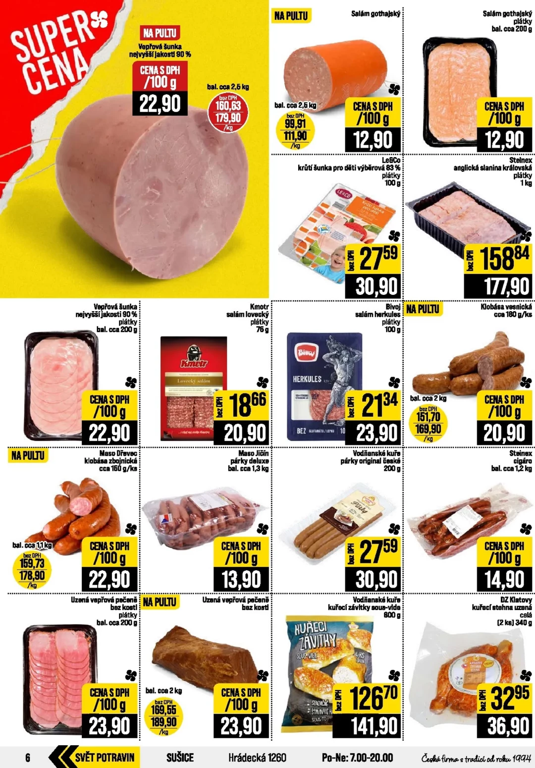 Originální strana 6 z 20 letáku JIP – JIP - Svět potravin - Brno, Ostrava - Hrabová, Praha - Bořanovice, Jilemnice, Karlovy Vary, Olomouc, Pardubice, Zlín, Polička