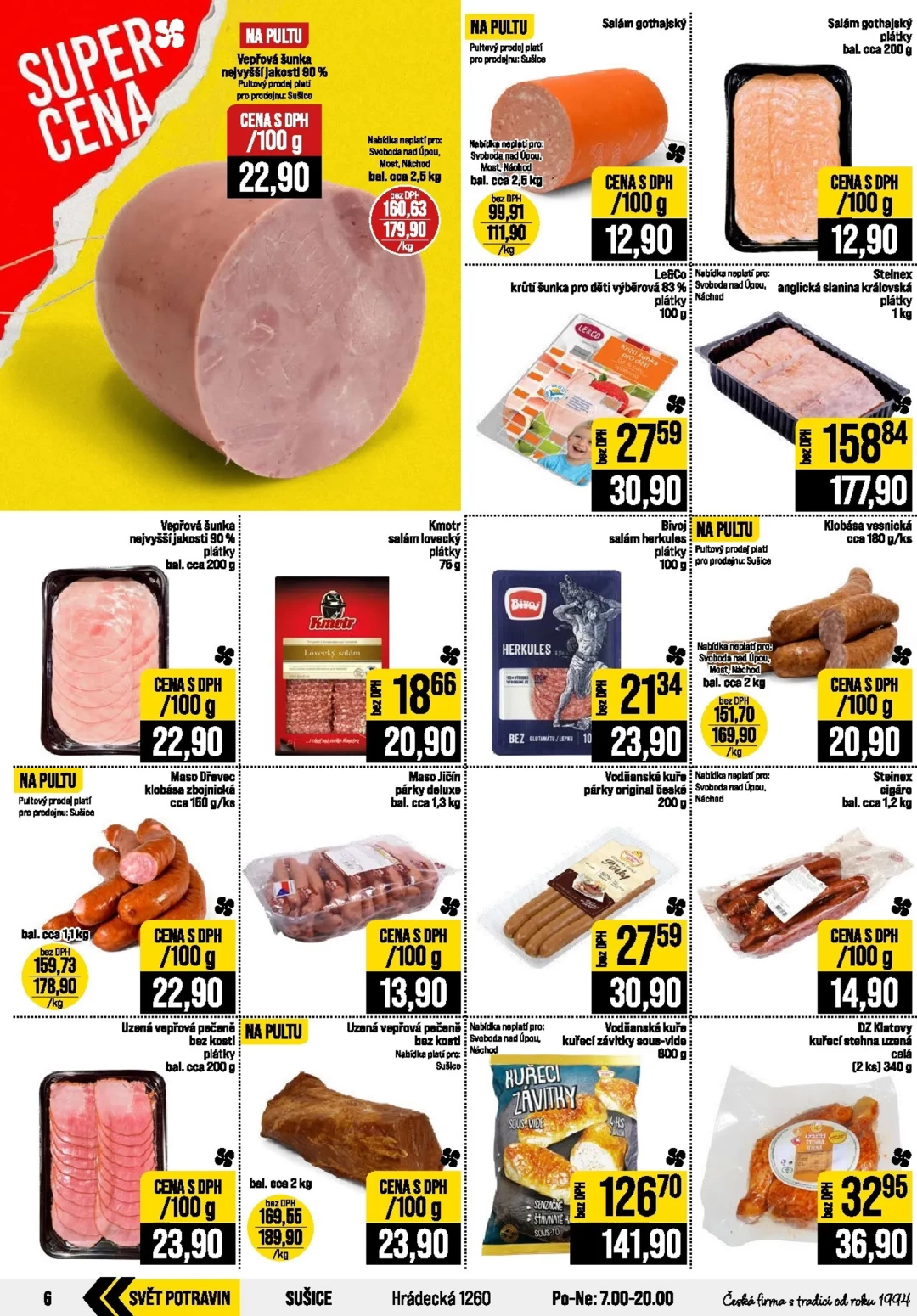 Originální strana 6 z 20 letáku JIP – JIP - České Budějovice, Most, Svoboda nad Úpou, Náchod, Sušice