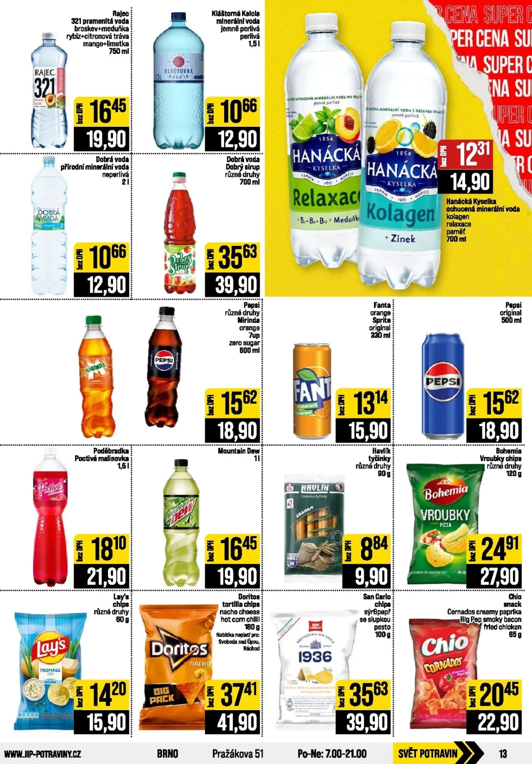 Originální strana 13 z 20 letáku JIP – JIP - České Budějovice, Most, Svoboda nad Úpou, Náchod, Sušice