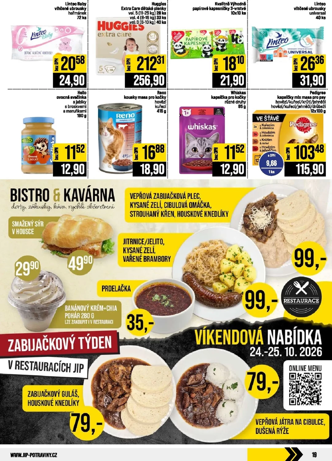 Originální strana 19 z 20 letáku JIP – JIP - České Budějovice, Most, Svoboda nad Úpou, Náchod, Sušice