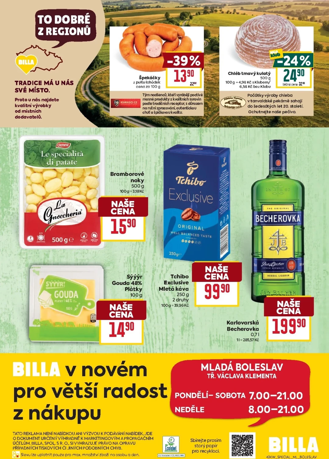 Originální strana 2 z 2 letáku Billa – Billa - Speciál: Mladá Boleslav