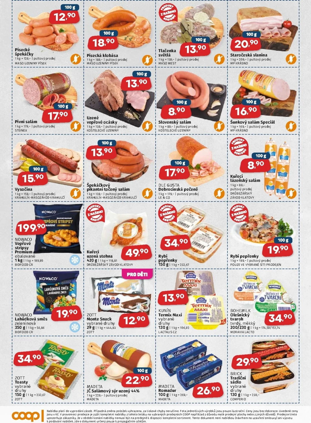Originální strana 2 z 4 letáku COOP – COOP - Západní Čechy
