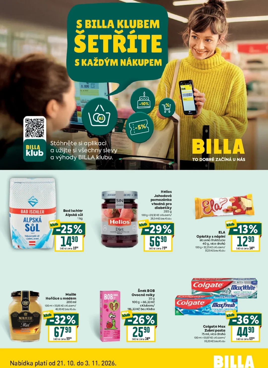 Originální strana 2 z 2 letáku Billa – Billa - Klub