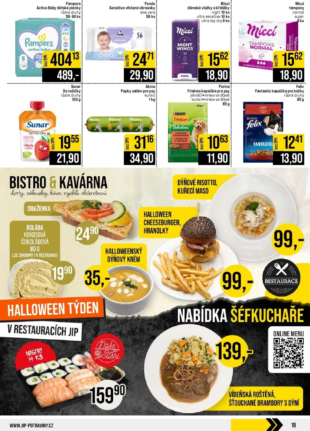 Originální strana 19 z 20 letáku JIP – JIP - České Budějovice, Most, Náchod, Sušice, Svoboda nad Úpou