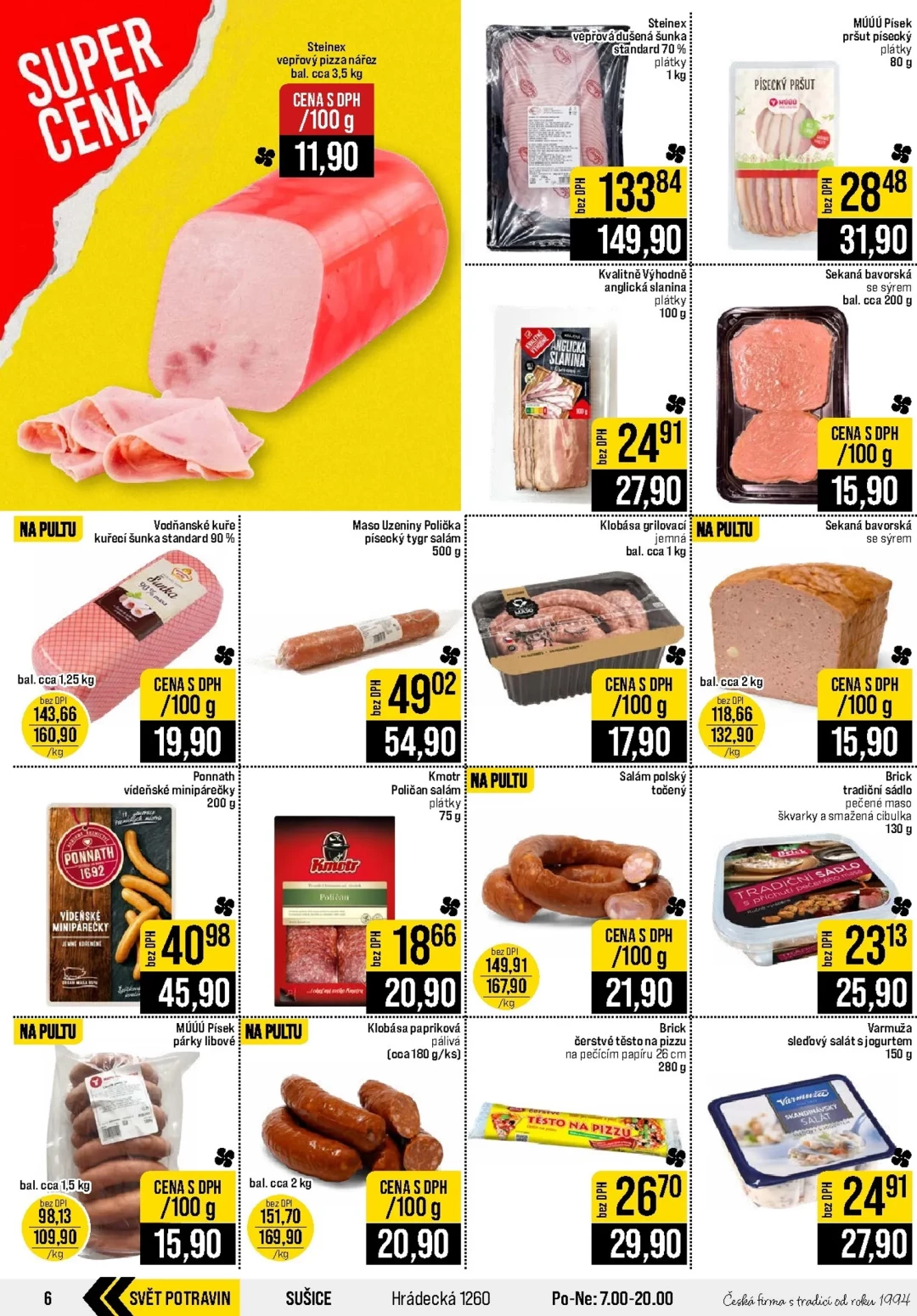 Originální strana 6 z 20 letáku JIP – JIP - Svět potravin - Brno, Ostrava - Hrabová, Praha - Bořanovice, Jilemnice, Karlovy Vary, Olomouc, Pardubice, Zlín, Polička