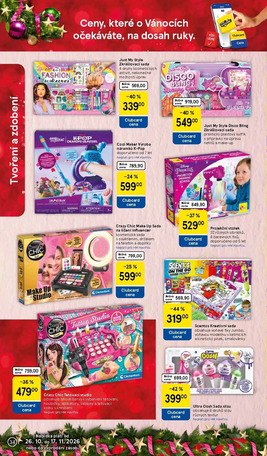 Originální strana 34 z 36 letáku Tesco – Tesco - Vánoční katalog hraček